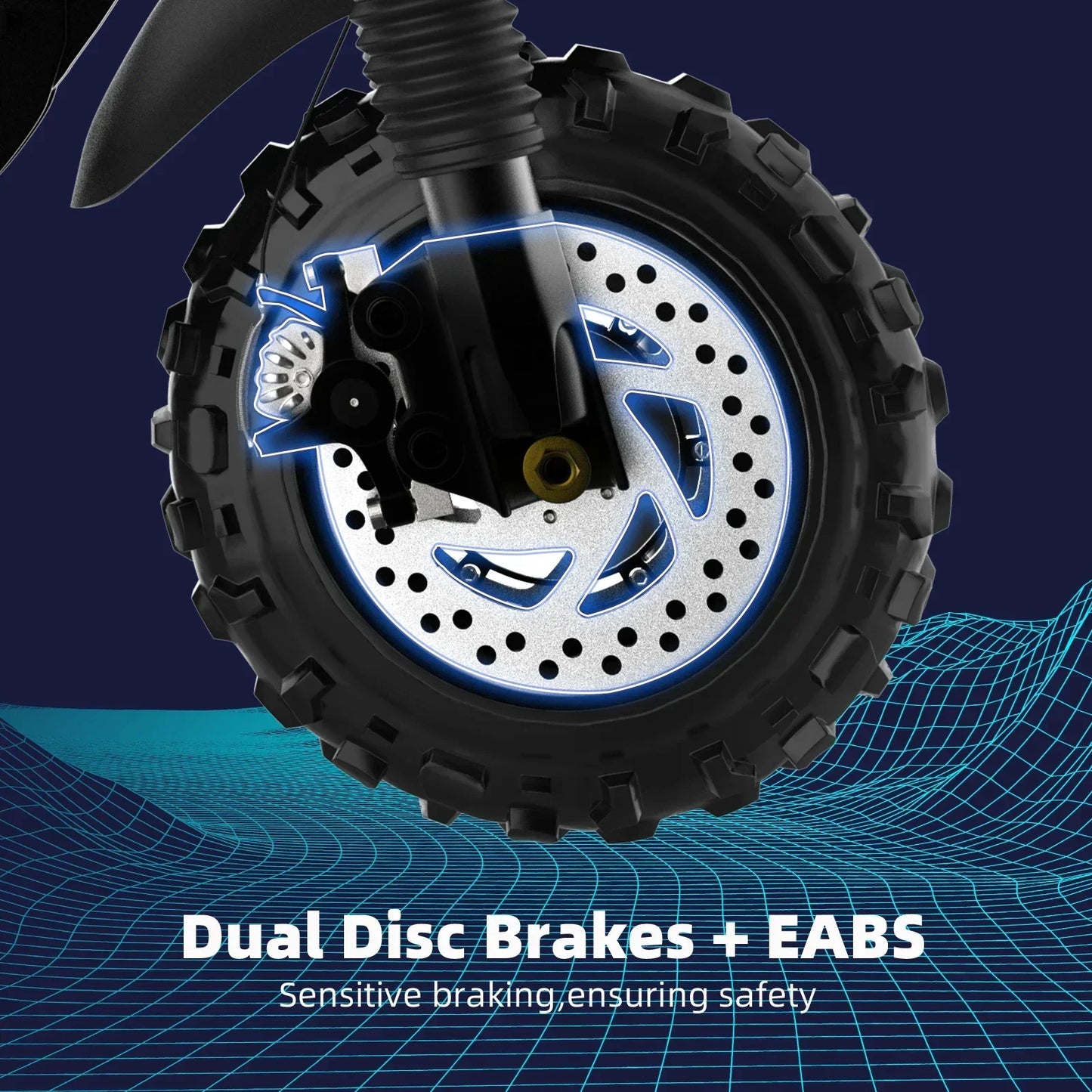 Dual Motor Snow Electric Scooter 72V 6000W Off Road Folding Scooter
