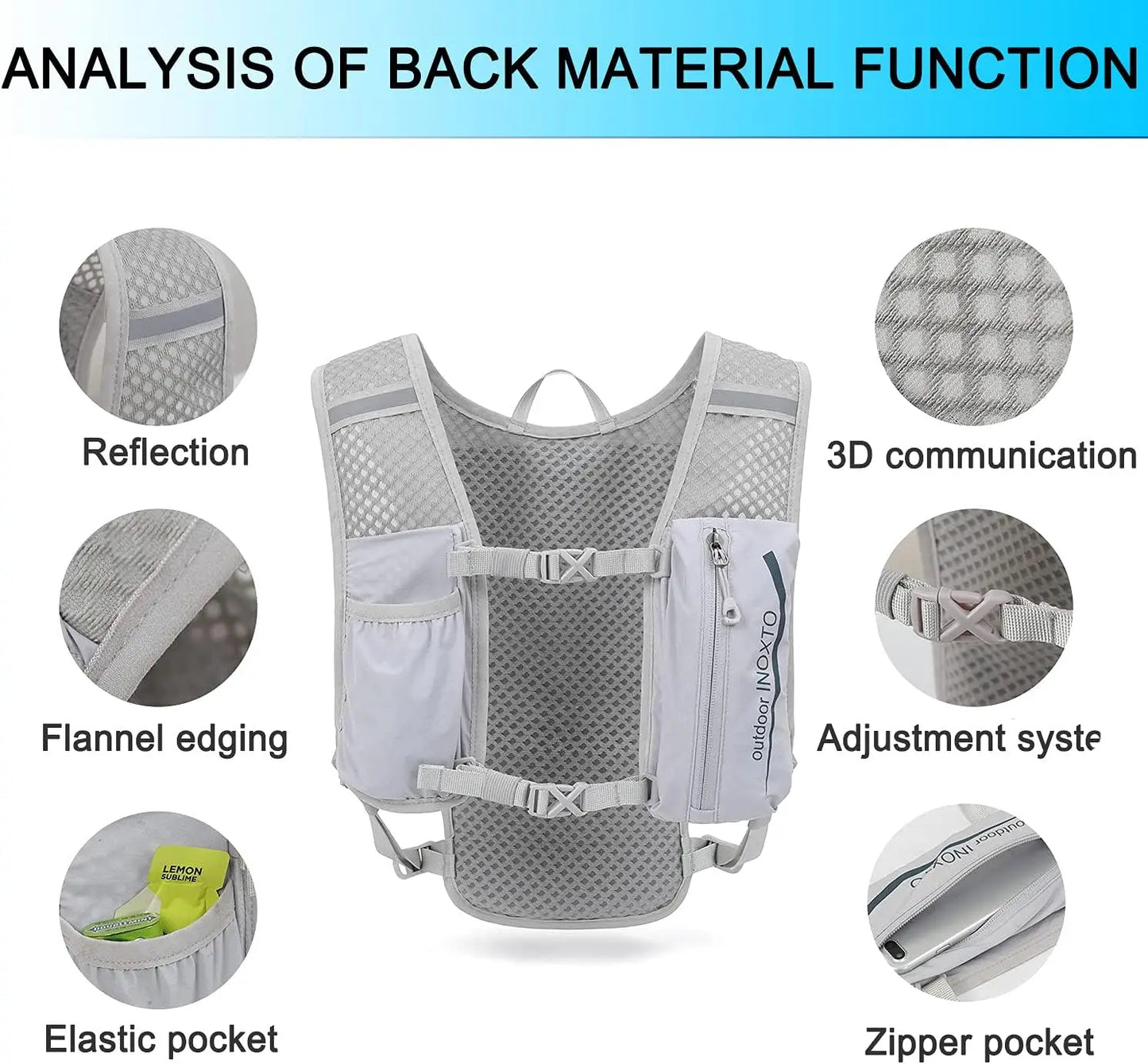 Hydration Vest Backpack For Running And Hiking With 1.5L Bladder