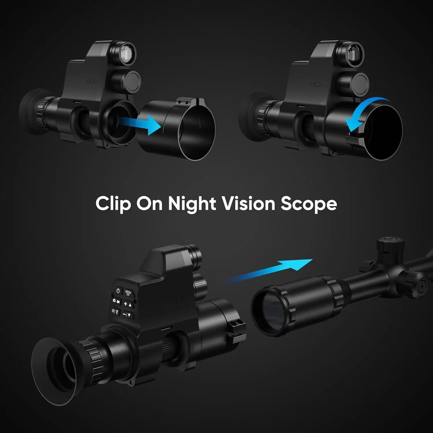 GOYOJO Night Vision Monocular NV4A ClipOn For Night Viewing 300m