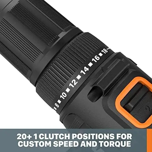 Worx WX108L 20V Cordless Drill Driver Variable Speed LED Light