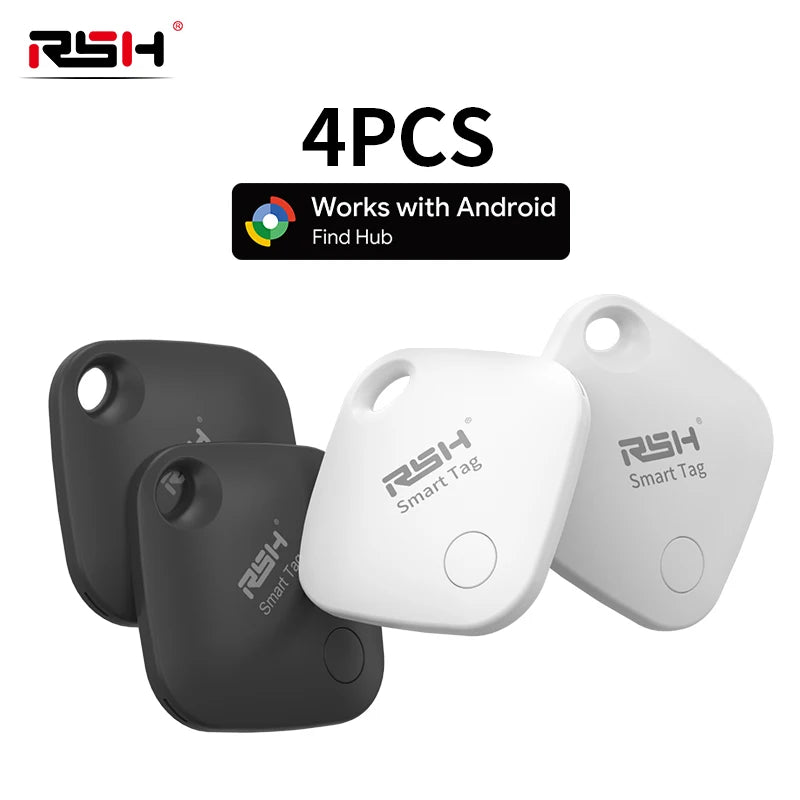 RSH 4 Pack Android Anti Loss Smart Tracker Tag With Google Find Hub