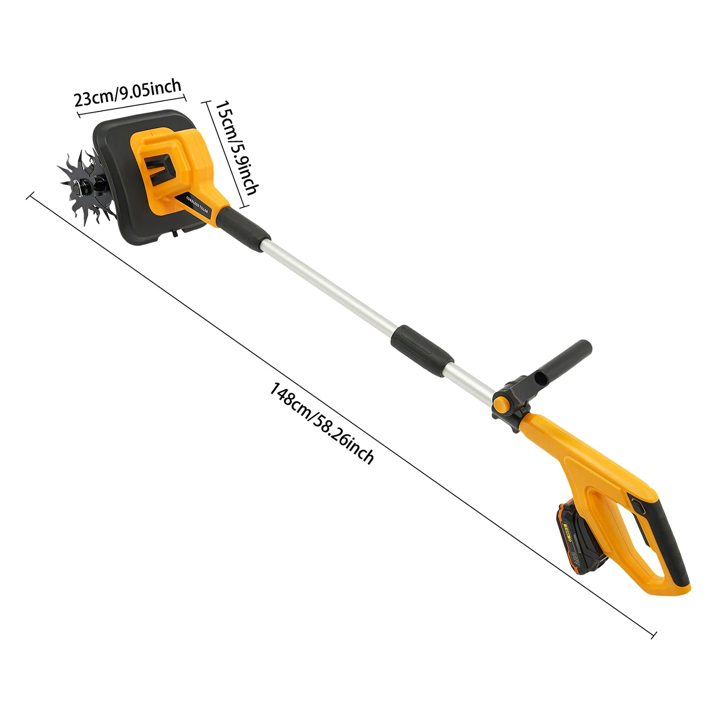 20V Cordless Tilling Machine With 2000mAh Battery And 4 Blades