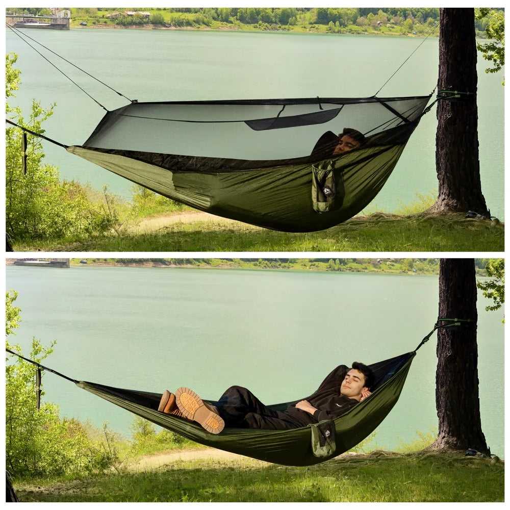Night Cat Mosquito Net Hammock With Tree Straps For Outdoors