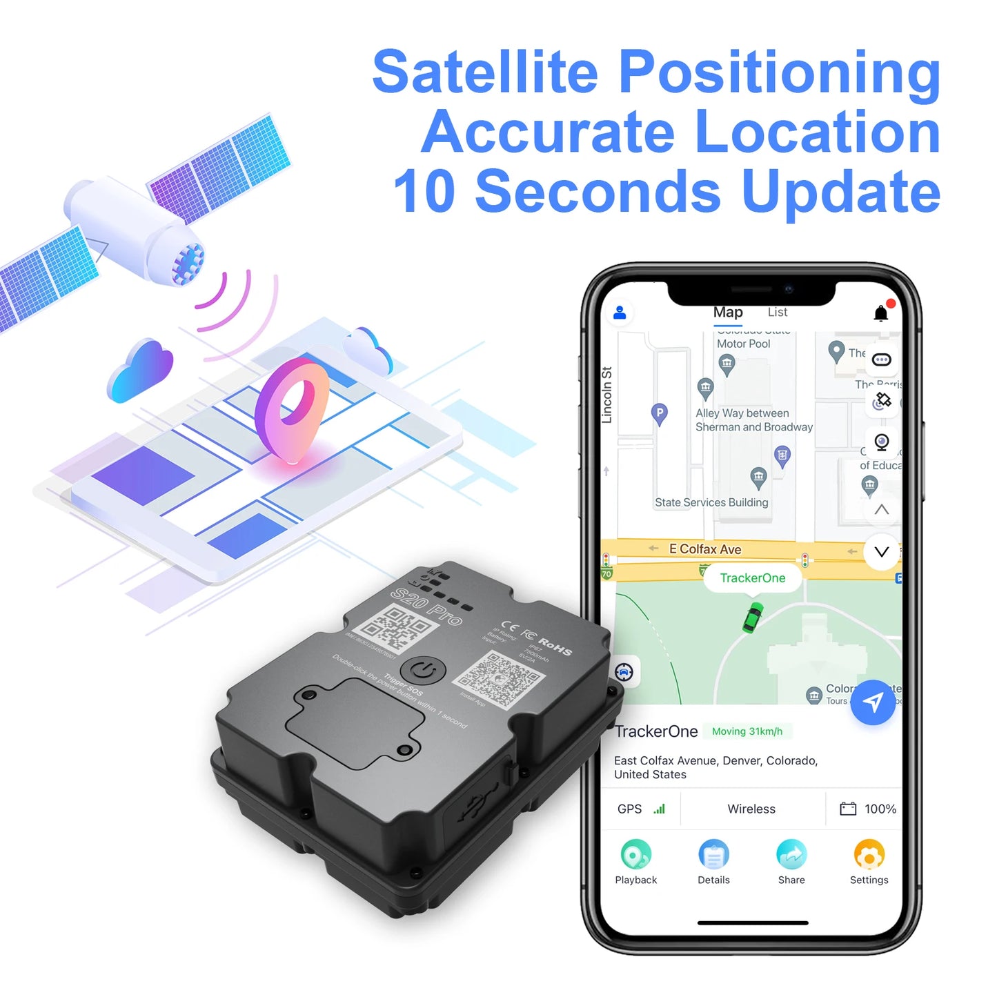 Wanwaytech 4G GPS Vehicle Tracker Real Time Anti Lost Subscription Required
