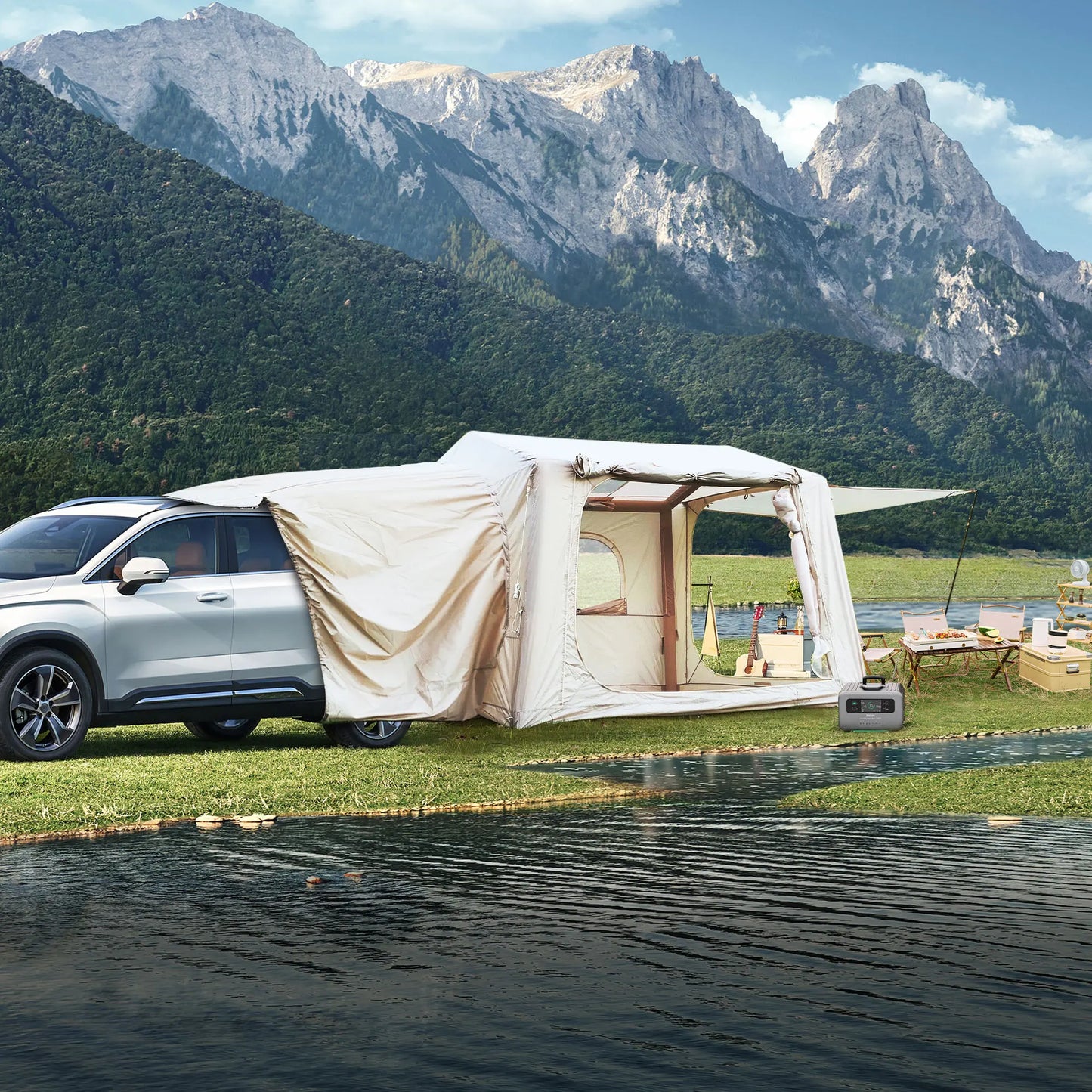 Inflatable Camping Tent For SUV Easy Setup Waterproof Air Glamping