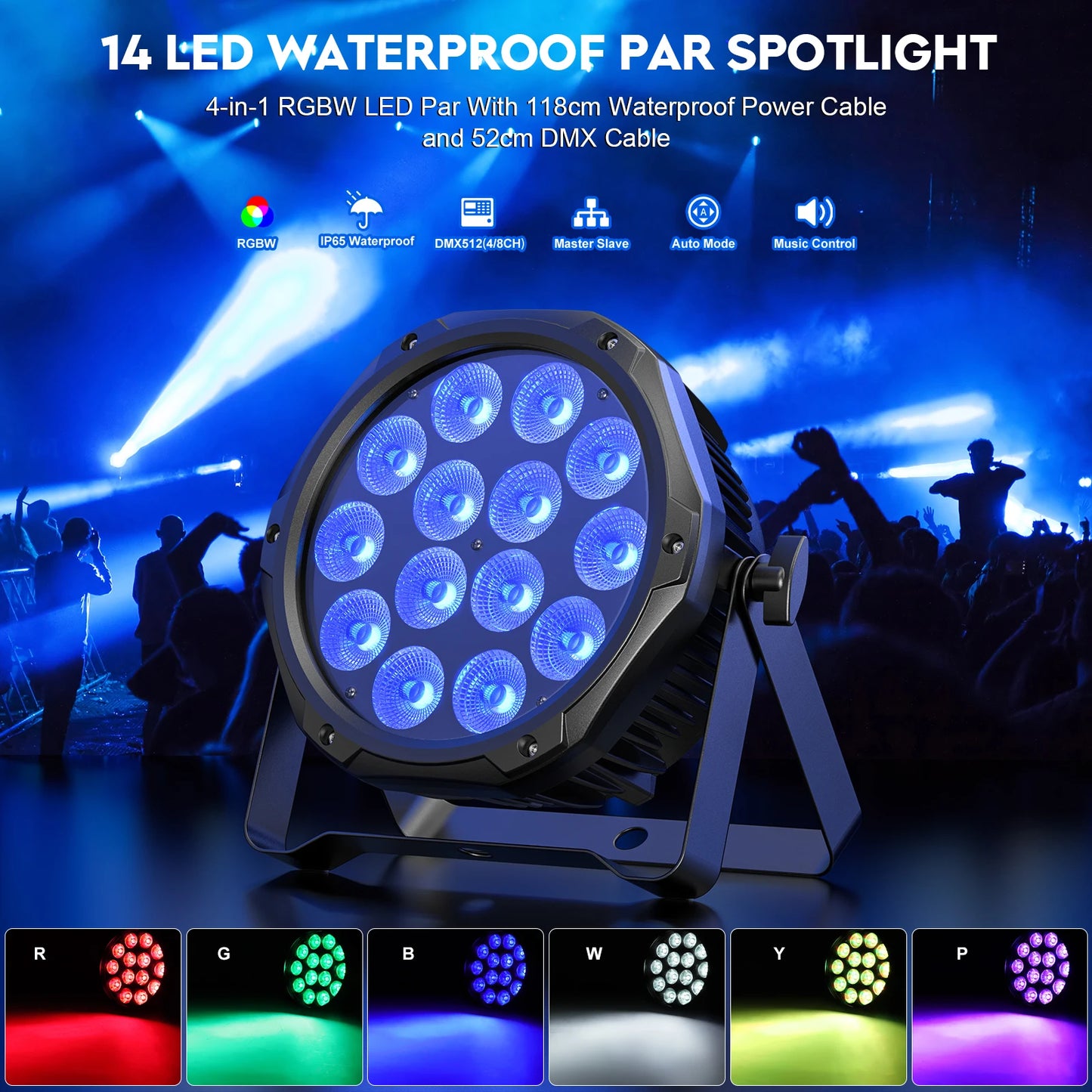 DayFlicker 210W RGBW Four In One LED Stage Par DMX512