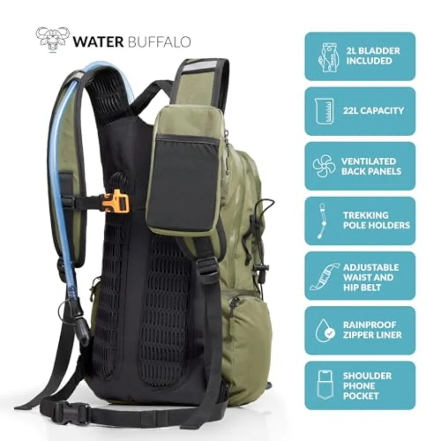 Hydration Backpack Sherpa Hiking With Water Bladder