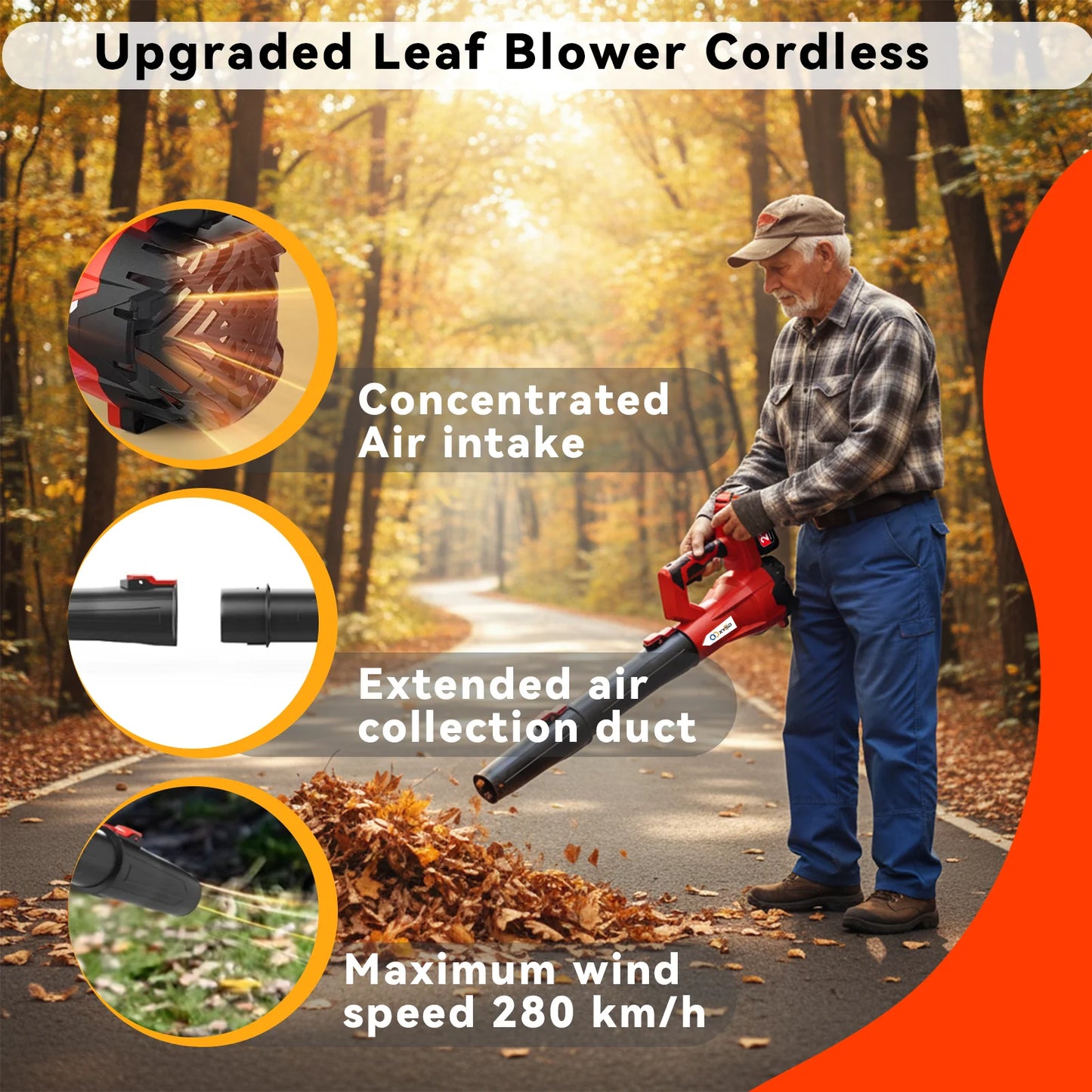 XYSD Cordless Leaf Blower 650 CFM With 21V 4.5Ah Battery